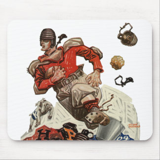 Tapis De Souris Joueur de football américain quarterback en course
