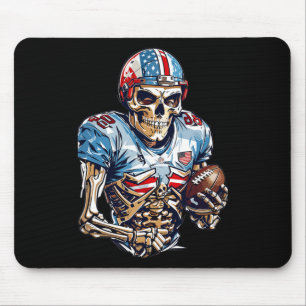 Tapis De Souris Joueur de football américain Skeleton Halloween Gr
