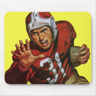 Tapis De Souris Joueur de football américain vintage arrière coura