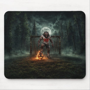Tapis De Souris Joueur de football Loup-Garou Art Horreur Hallowee