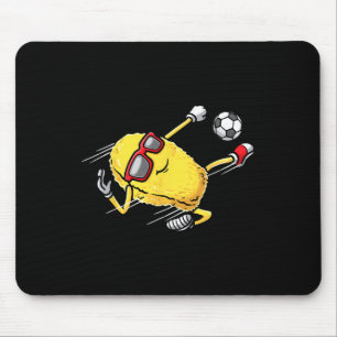 Tapis De Souris Joueur de football Nugget de poulet jouant au foot