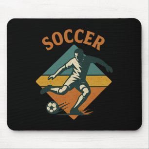 Tapis De Souris Joueur de football vintage coup de pied style clic