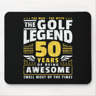 Tapis De Souris Joueur de golf 50e Ans Golfeur 50 ans