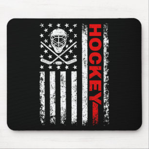 Tapis De Souris Joueur de hockey américain Drapeau Cool de glace H