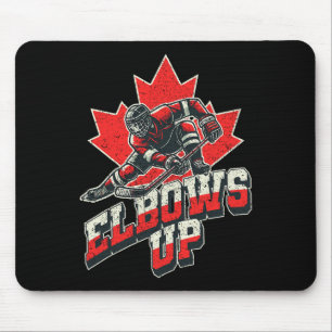 Tapis De Souris Joueur de hockey aux coudes levés Maple Leaf Athlè