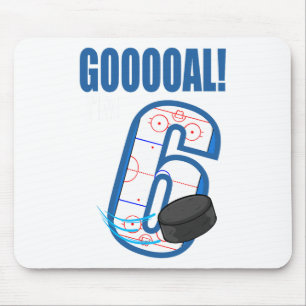 Tapis De Souris Joueur de hockey But Gooooal j'ai 6 ans Hockey sur