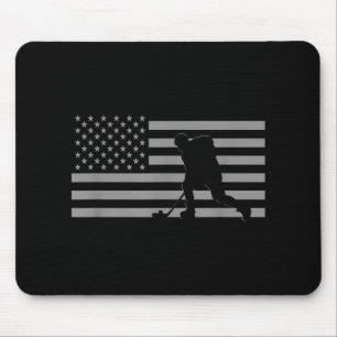 Tapis De Souris Joueur de hockey - Drapeau américain