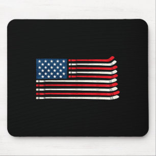 Tapis De Souris Joueur De Hockey Fan De Hockey Sur Glace Drapeau A