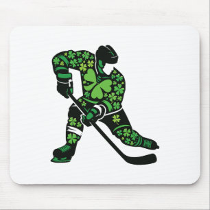 Tapis De Souris Joueur de hockey pour la Saint-Patrick - Esprit Sh