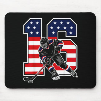Tapis De Souris joueur de hockey sur glace 16 ans 16e anniversaire