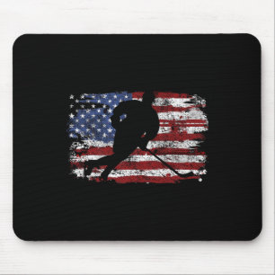 Tapis De Souris Joueur de hockey sur glace États-Unis Drapeau 4 ju