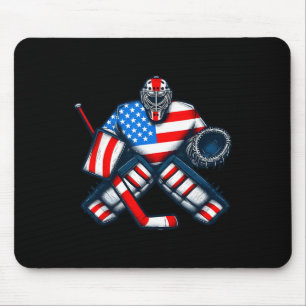Tapis De Souris Joueur de hockey sur glace gardien de but Drapeau
