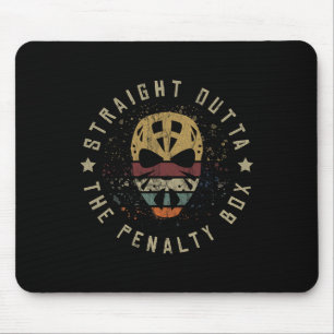 Tapis De Souris Joueur de hockey sur glace Tee Gardien de but Puck