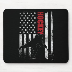 Tapis De Souris Joueur de hockey sur glace vintage Drapeau américa