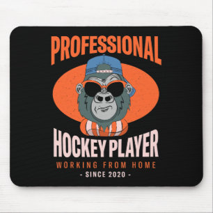 Tapis De Souris Joueur de hockey travaillant à domicile Hockey sur