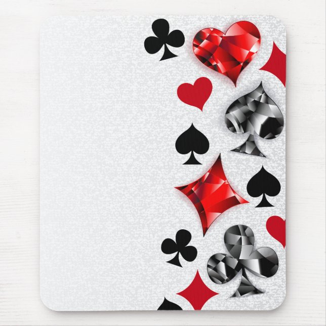 Tapis De Souris Joueur de poker Joueur de cartes de jouer costumes (Devant)
