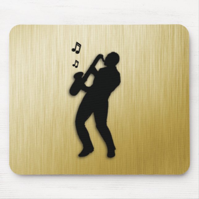 Tapis De Souris Joueur de saxophone doré (Devant)