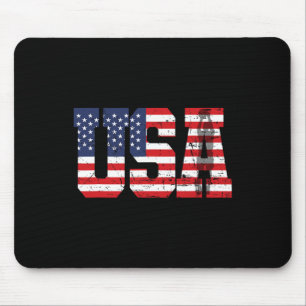 Tapis De Souris Joueur de silhouette de squelette rétro Drapeau am