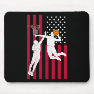 Tapis De Souris Joueur de Sketll Slam Dunk Block Vintage Drapeau A