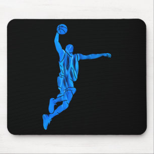 Tapis De Souris Joueur de Sketll Slam Dunk Flammes Bleues Art Abst