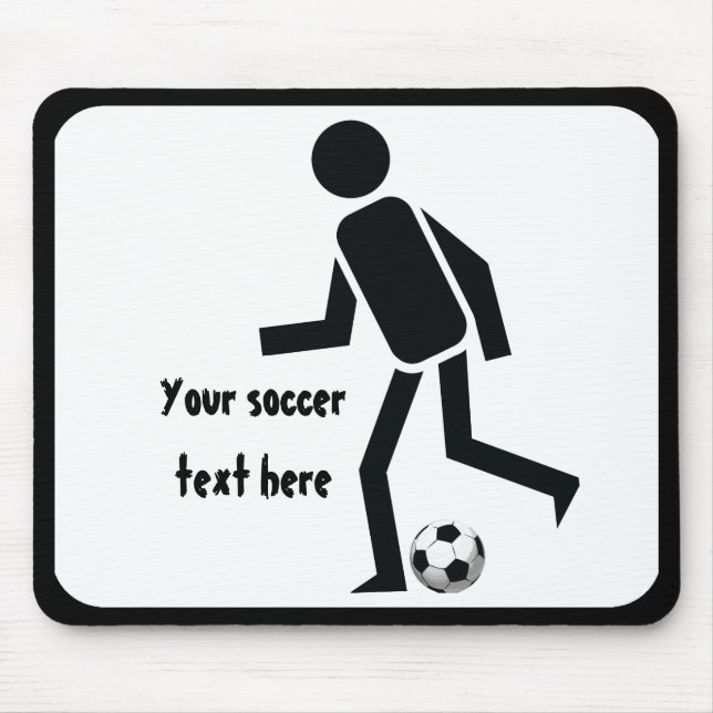Tapis De Souris Joueur de soccer et balle cadeau personnalisé (Devant)
