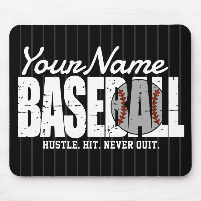 Tapis De Souris Joueur d'équipe de baseball rétro AJOUTER NOM Pins (Devant)