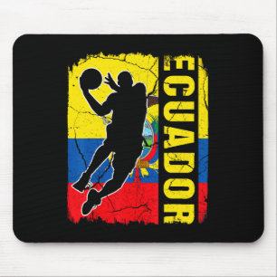 Tapis De Souris Joueur équatorien Bysketbyll Équateur Drapeau Bysk