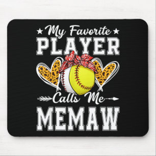 Tapis De Souris Joueur Favori Appelle Memaw Baseball Softball
