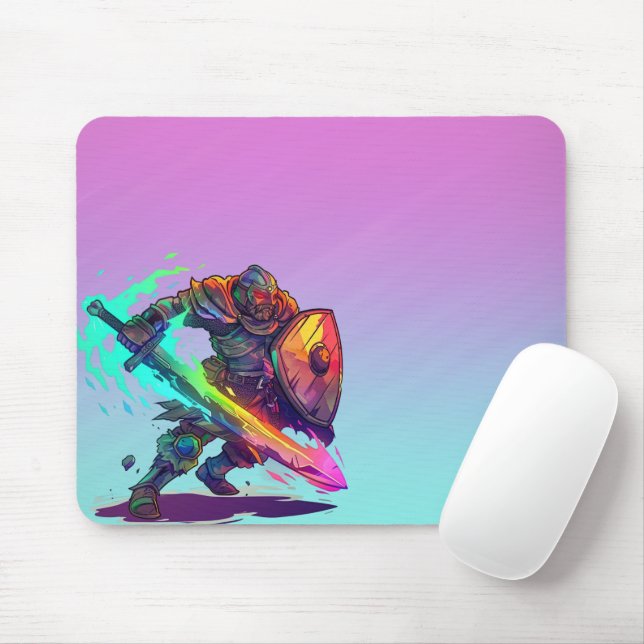 Tapis De Souris Joueur guerrier coloré (Avec souris)