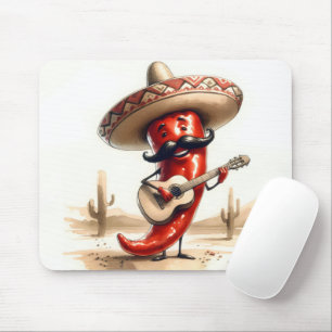 Tapis De Souris Joueur guitariste mexicain Red Chili Pepper