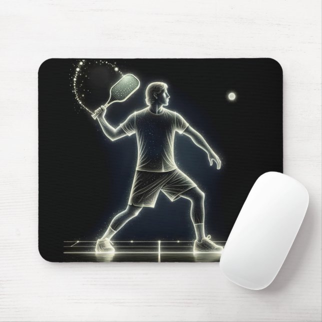 Tapis De Souris Joueur Neon Pickleball Avec Paddle (Avec souris)