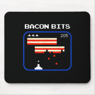 Tapis De Souris Joueur vidéo 8 bits Bacon Retro Geek Nerd