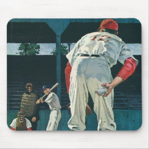 Tapis De Souris Joueurs de baseball vintage sur le monticule