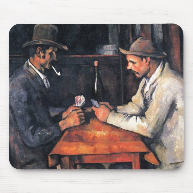 Tapis De Souris Joueurs de cartes Paul Cezanne Peinture Art (Devant)