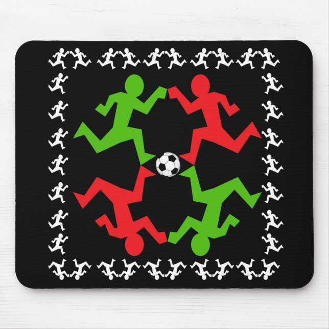 Tapis De Souris Joueurs de soccer en courant au Motif de balle (Devant)