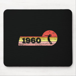Tapis De Souris Joueuse de badminton Née en 1960 Anniversaire Vint