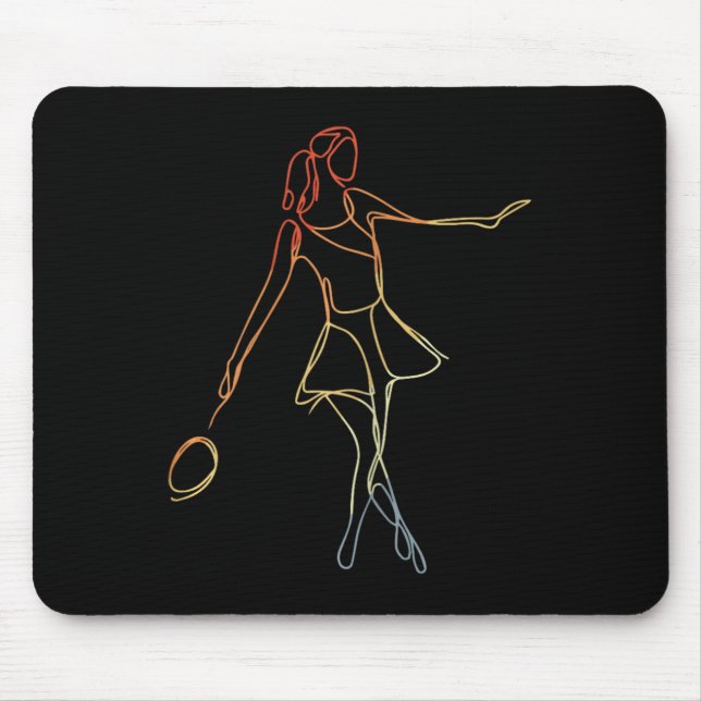 Tapis De Souris Joueuse de badminton Sketch Shuttle Jeu Pour Gi (Devant)