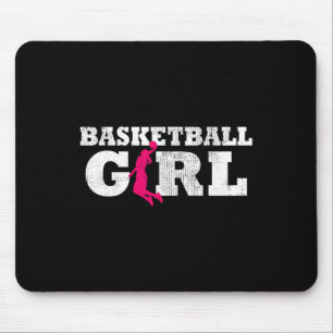 Tapis De Souris Joueuse de basket-ball Silhouette Sport Cadeau