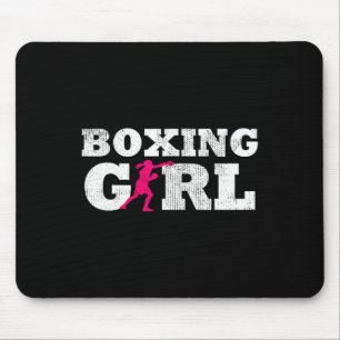 Tapis De Souris Joueuse de boxe Silhouette Sport Cadeau