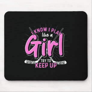Tapis De Souris Joueuse de hockey sur glace Femmes Filles Sports G