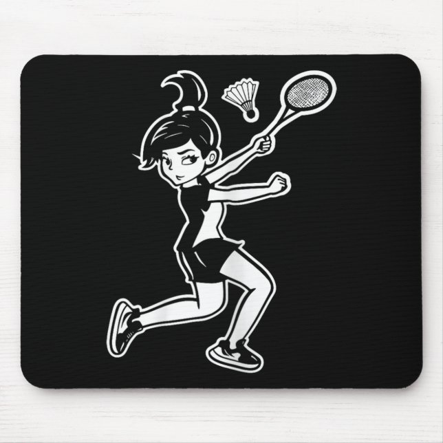 Tapis De Souris Joueuse de la navette de badminton (Devant)