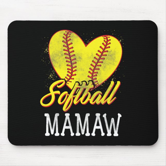 Tapis De Souris Joueuse de softball Mamaw softball (Devant)