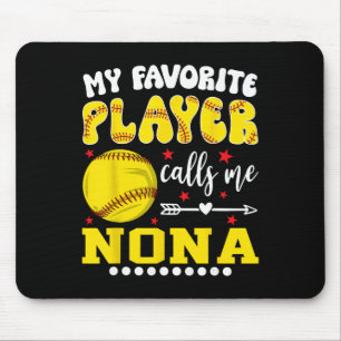 Tapis De Souris Joueuse de softball Mon joueur préféré m'appelle N