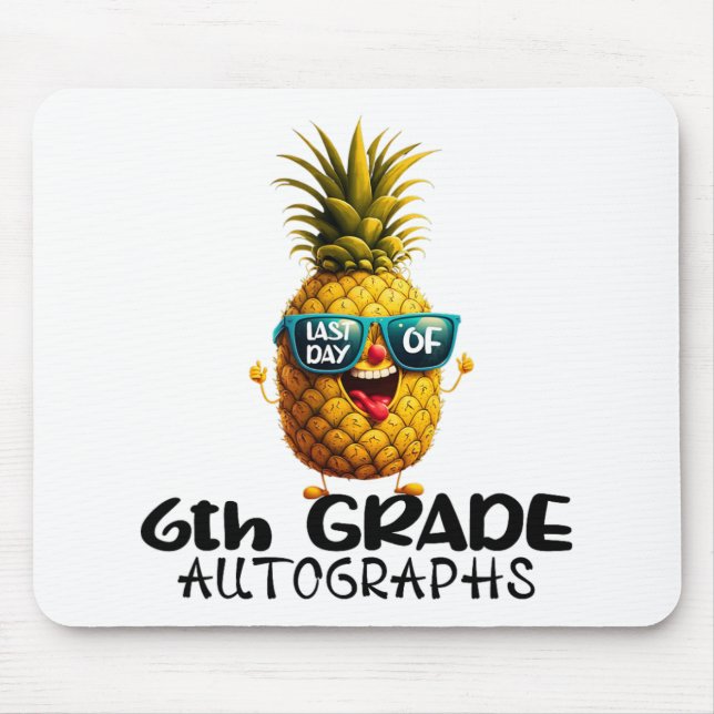 Tapis De Souris Jour de 6e année Autographe Graduation Garçons Fil (Devant)