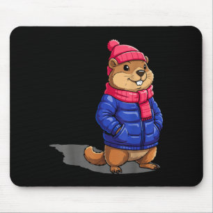 Tapis De Souris Jour de la marmotte ombre drôle Jour de la marmott