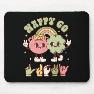 Tapis De Souris Jour de la Saint-Patrick Asl Signe de Langue des S