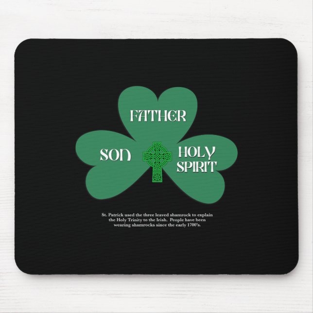 Tapis De Souris Jour de la Saint-Patrick chrétien Religieux Trinit (Devant)