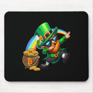 Tapis De Souris Jour de la Saint Patrick Dabbing Bitcoin Rainbow L