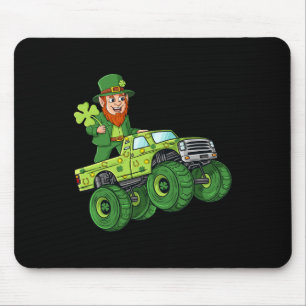 Tapis De Souris Jour de la Saint Patrick Leprechaun Monster Camion
