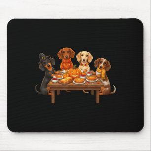 Tapis De Souris Jour de l'Action de Grâce Dachshund Chiens Dîner F